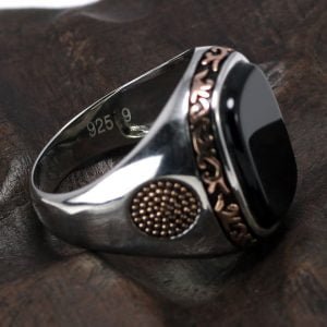 Chevalière Homme Onyx Noir - Bague Onyx - Yogazen