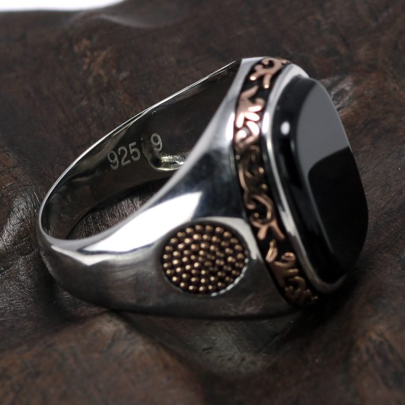 Chevalière Homme Onyx Noir - Bague Onyx - Yogazen