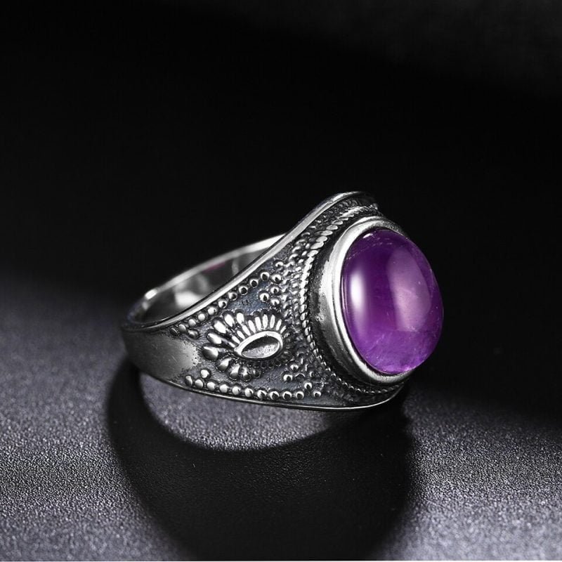 Bague Style Rétro Améthyste - Bague Améthyste - Yogazen