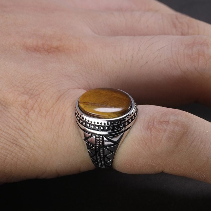 Bague Oeil de Tigre Homme - Bague Oeil de Tigre - Yogazen