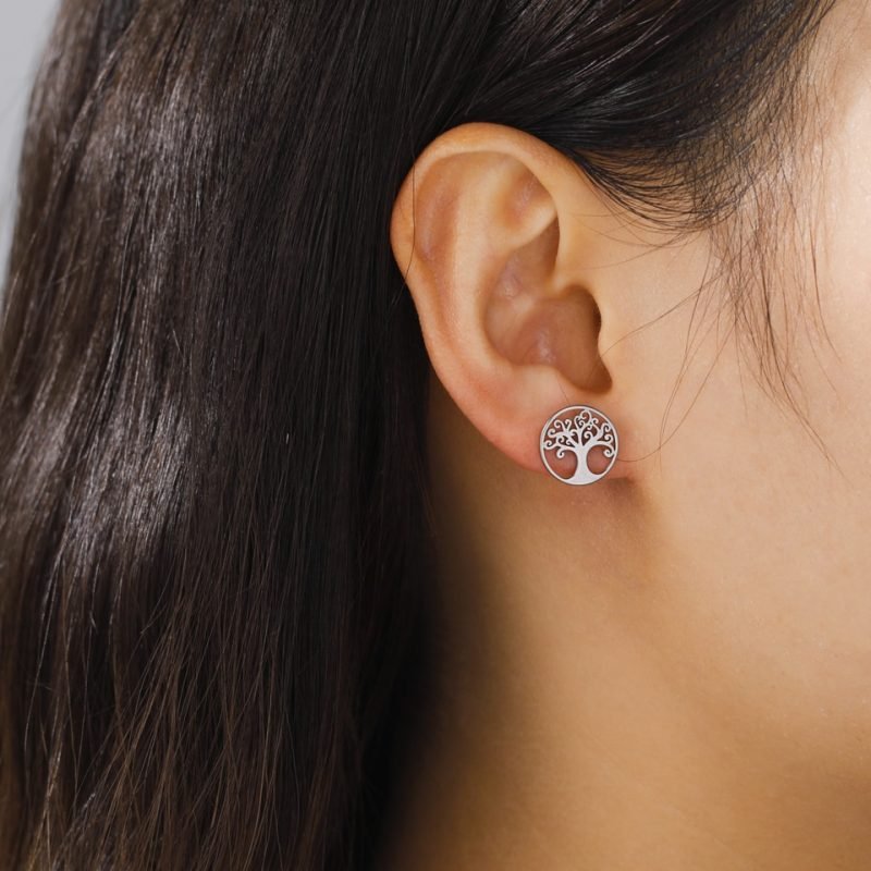 Boucles d'Oreilles Puces Arbre de Vie - Bijoux de Protection - Yogazen