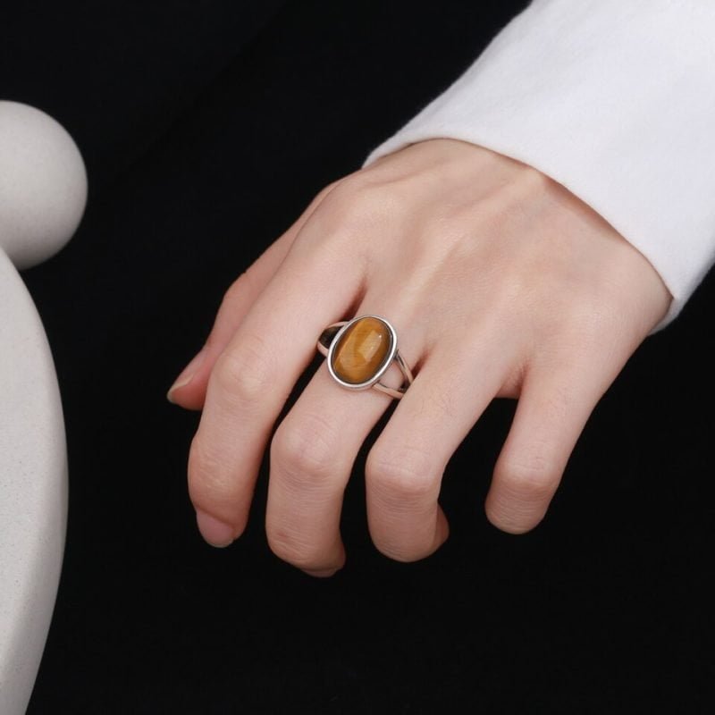 Bague Cabochon Oeil de Tigre - Bague Oeil de Tigre - Yogazen