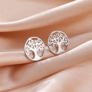 Boucles d'Oreilles Puces Arbre de Vie - Bijoux de Protection - Yogazen