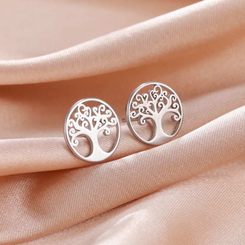 Boucles d'Oreilles Puces Arbre de Vie - Bijoux de Protection - Yogazen
