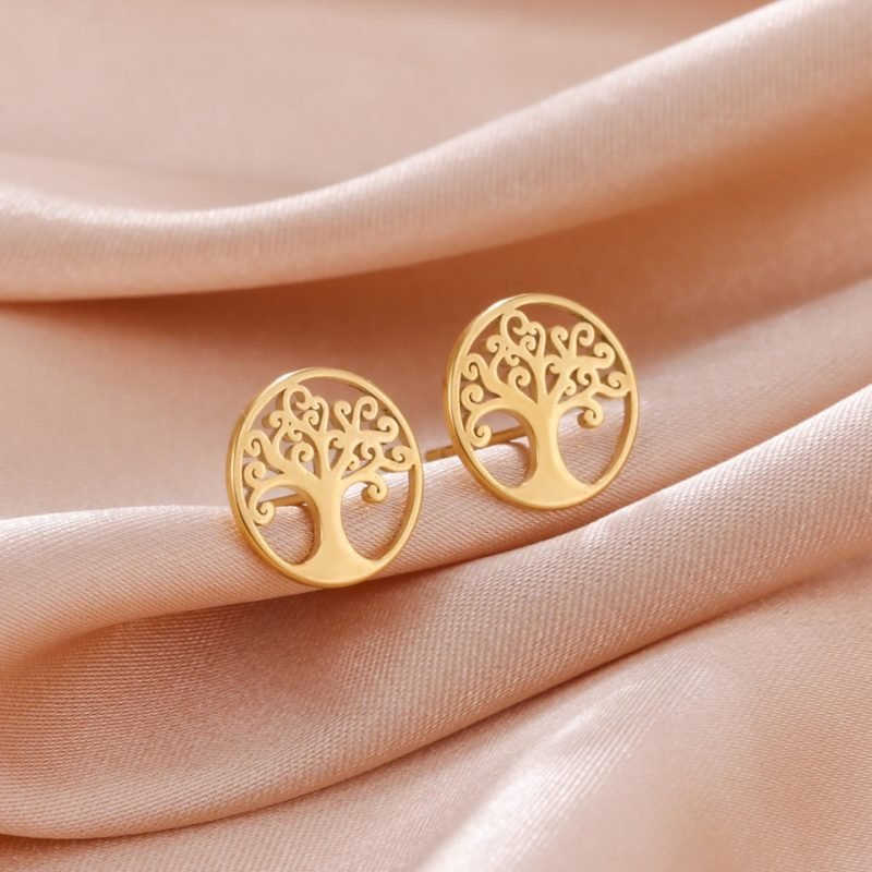 Boucles d'Oreilles Puces Arbre de Vie - Bijoux de Protection - Yogazen