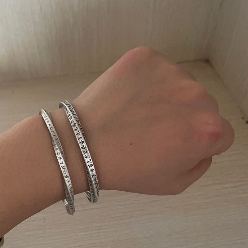Bracelet Argent avec Mantra - Bracelet Porte Bonheur - Yogazen