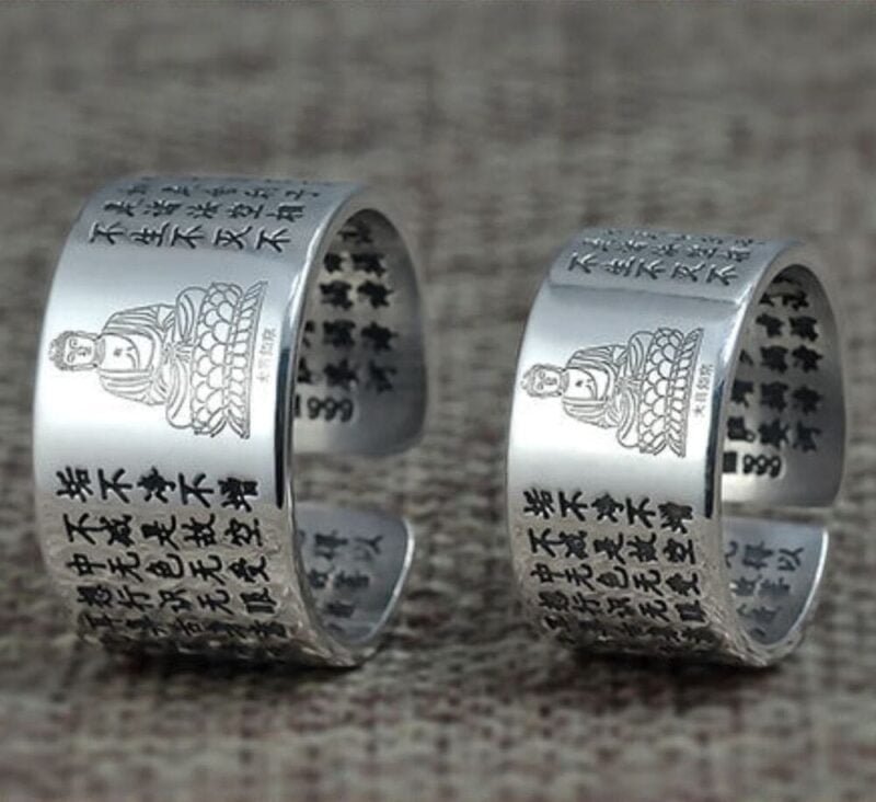 Anneau bouddhiste - Sutra du coeur - Bague Tibétaine - Yogazen