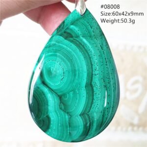 Pendentif Malachite 5A - Argent 925 - Pendentif Pierre Naturelle - Yogazen