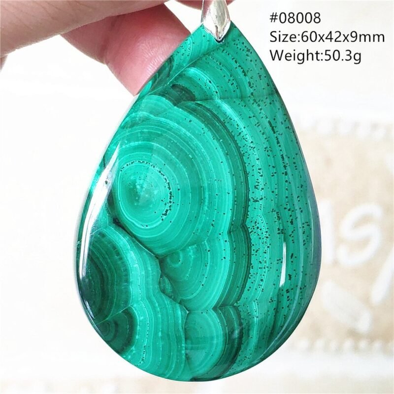 Pendentif Malachite 5A - Argent 925 - Pendentif Pierre Naturelle - Yogazen