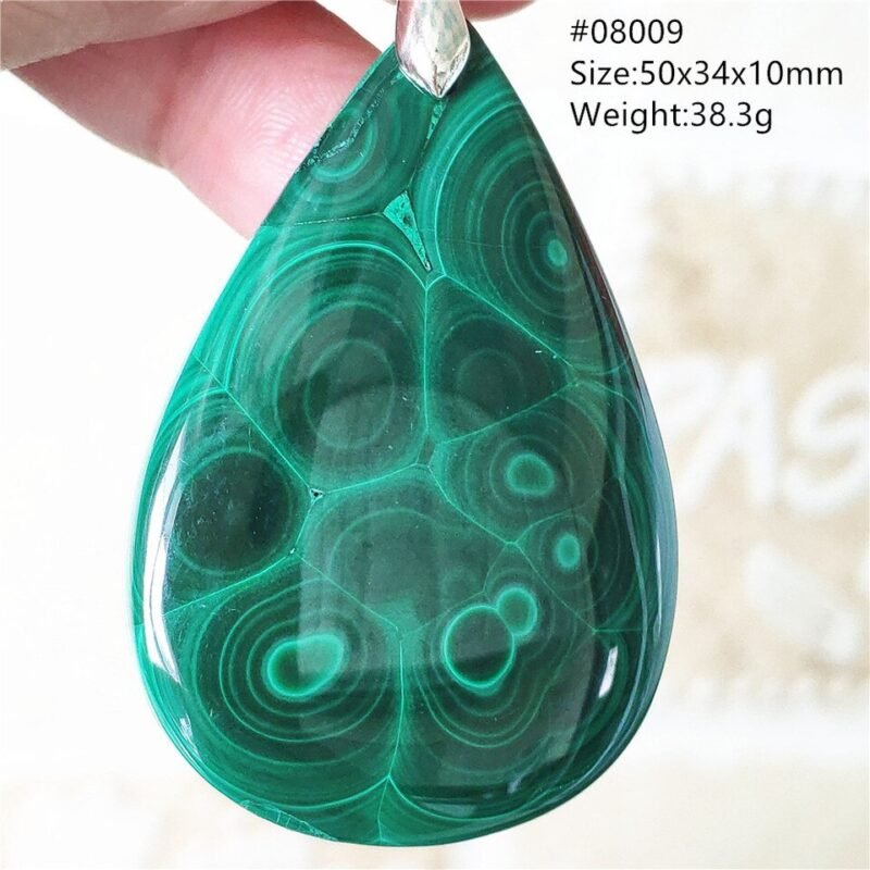 Pendentif Malachite 5A - Argent 925 - Pendentif Pierre Naturelle - Yogazen