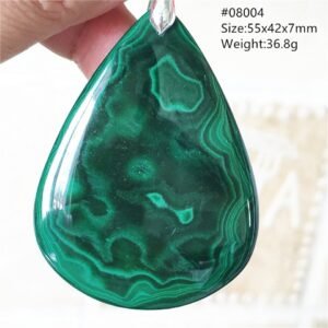 Pendentif Malachite 5A - Argent 925 - Pendentif Pierre Naturelle - Yogazen