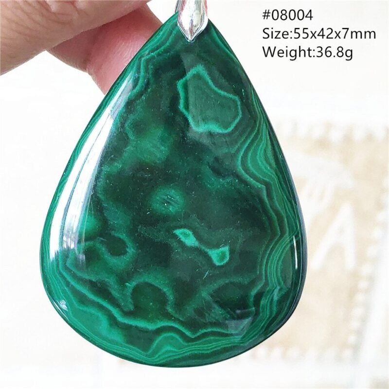 Pendentif Malachite 5A - Argent 925 - Pendentif Pierre Naturelle - Yogazen