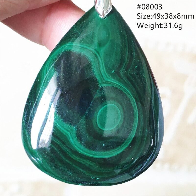 Pendentif Malachite 5A - Argent 925 - Pendentif Pierre Naturelle - Yogazen