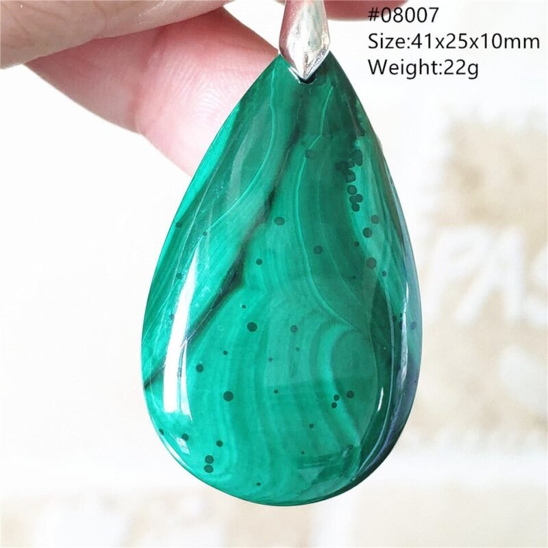 Pendentif Malachite 5A - Argent 925 - Pendentif Pierre Naturelle - Yogazen