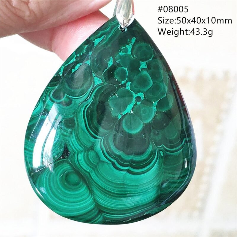 Pendentif Malachite 5A - Argent 925 - Pendentif Pierre Naturelle - Yogazen