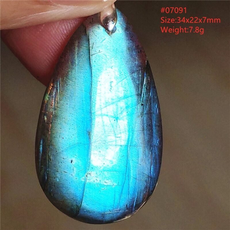 Pendentif Labradorite Bleue 6A - Argent 925 - Pendentif Pierre Naturelle - Yogazen