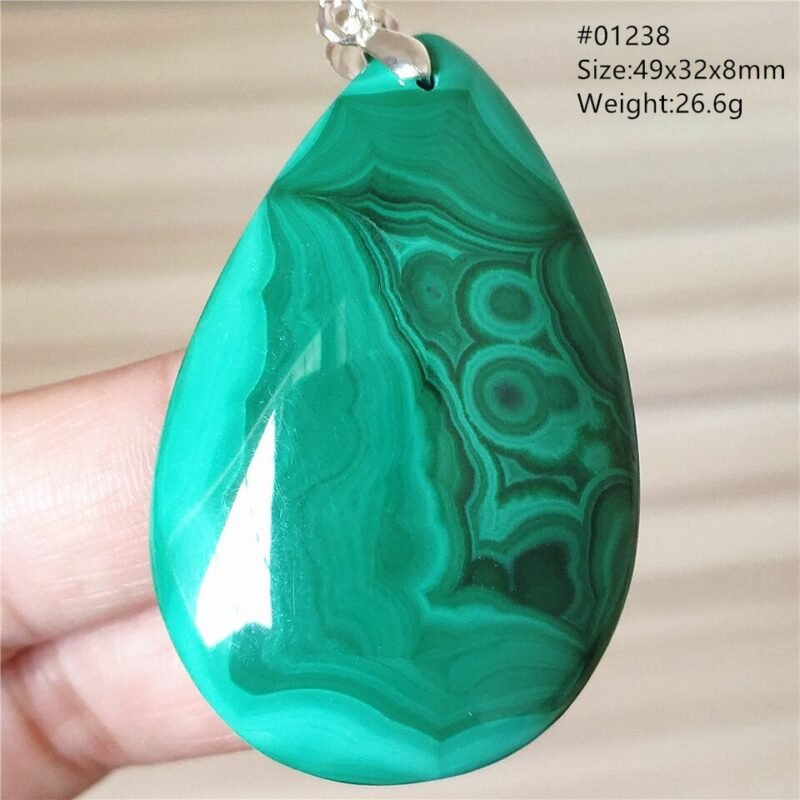 Pendentif Malachite 5A - Argent 925 - Pendentif Pierre Naturelle - Yogazen