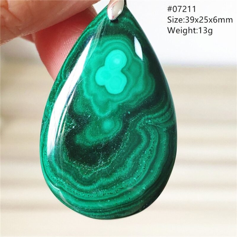Pendentif Malachite 5A - Argent 925 - Pendentif Pierre Naturelle - Yogazen