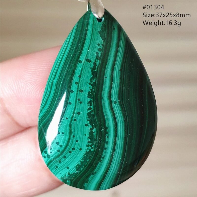 Pendentif Malachite 5A - Argent 925 - Pendentif Pierre Naturelle - Yogazen