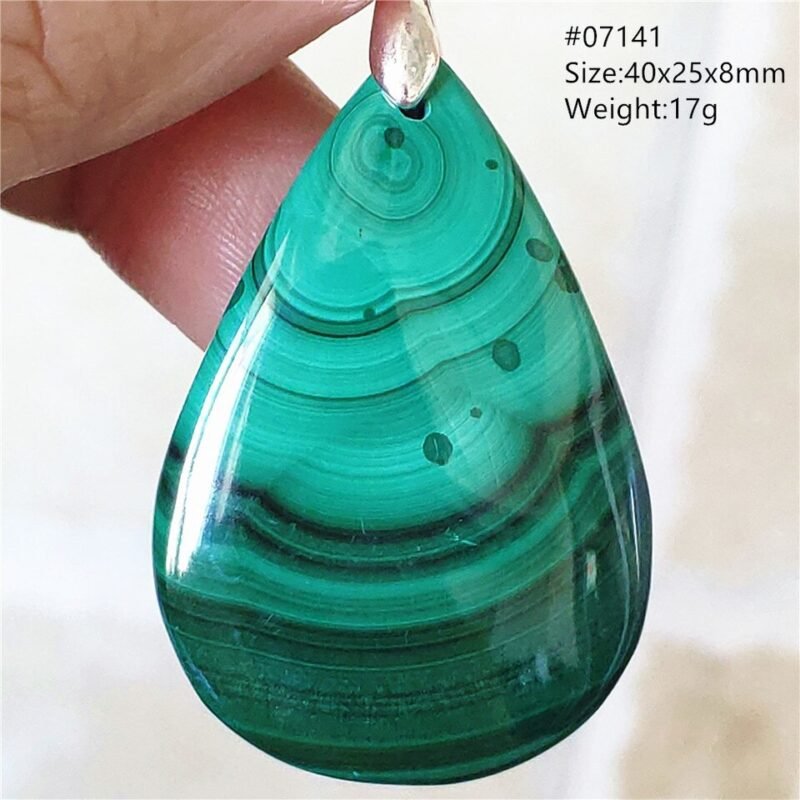 Pendentif Malachite 5A - Argent 925 - Pendentif Pierre Naturelle - Yogazen