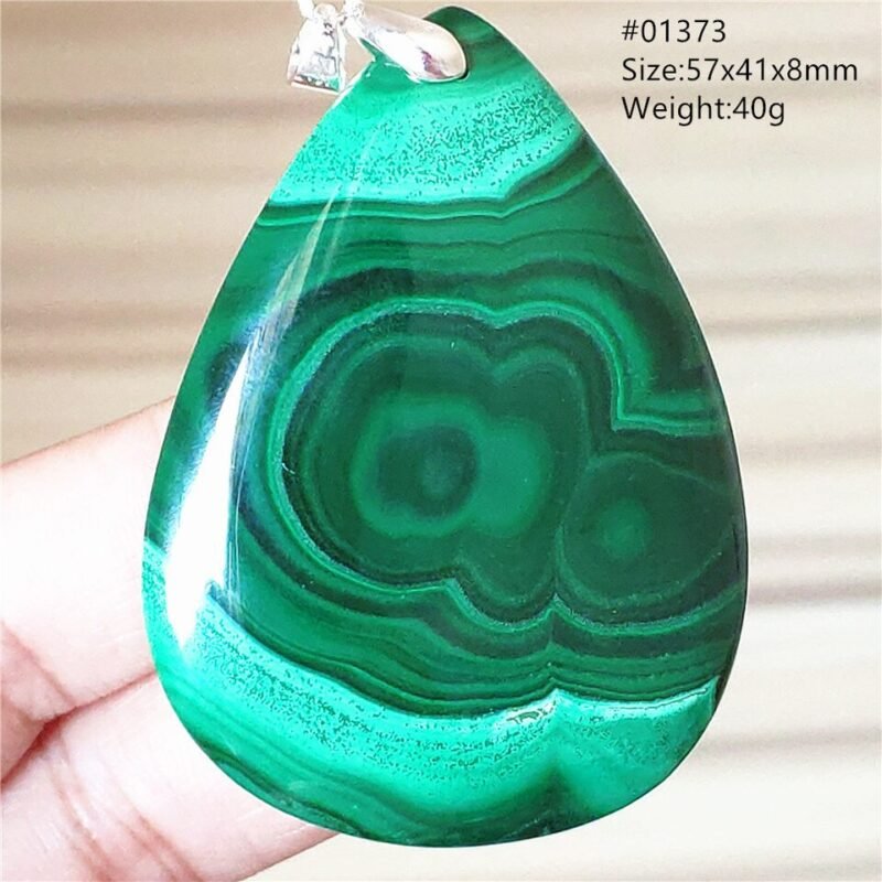 Pendentif Malachite 5A - Argent 925 - Pendentif Pierre Naturelle - Yogazen