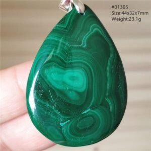 Pendentif Malachite 5A - Argent 925 - Pendentif Pierre Naturelle - Yogazen