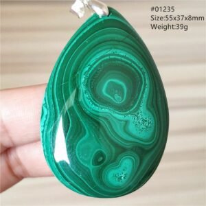 Pendentif Malachite 5A - Argent 925 - Pendentif Pierre Naturelle - Yogazen