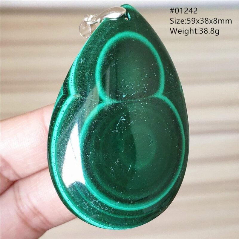 Pendentif Malachite 5A - Argent 925 - Pendentif Pierre Naturelle - Yogazen