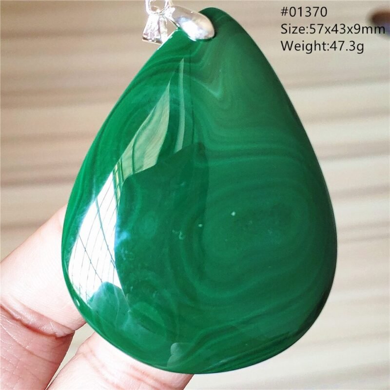 Pendentif Malachite 5A - Argent 925 - Pendentif Pierre Naturelle - Yogazen