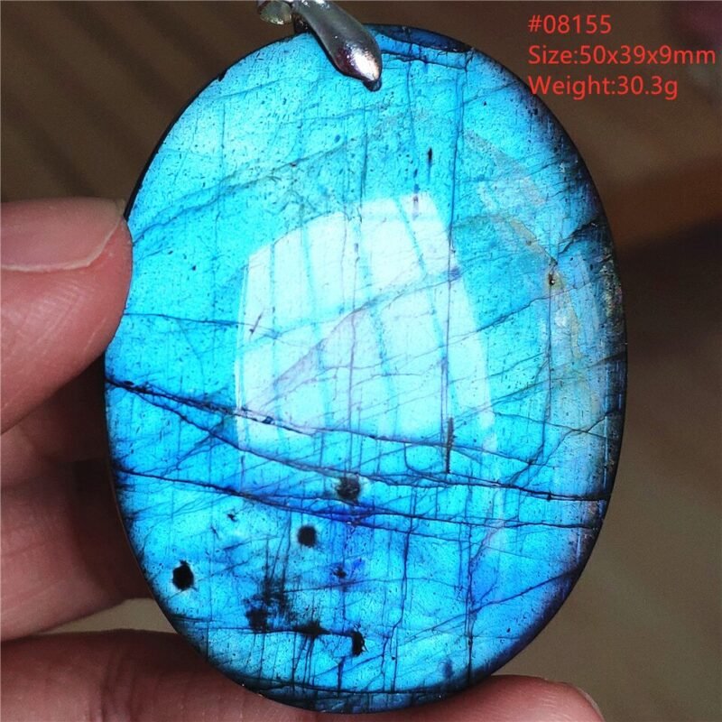 Pendentif Labradorite Bleue 6A - Argent 925 - Pendentif Pierre Naturelle - Yogazen