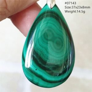 Pendentif Malachite 5A - Argent 925 - Pendentif Pierre Naturelle - Yogazen
