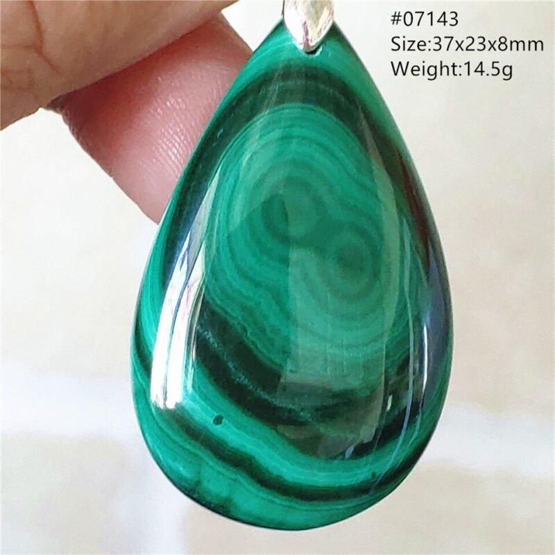 Pendentif Malachite 5A - Argent 925 - Pendentif Pierre Naturelle - Yogazen