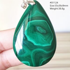 Pendentif Malachite 5A - Argent 925 - Pendentif Pierre Naturelle - Yogazen
