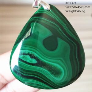 Pendentif Malachite 5A - Argent 925 - Pendentif Pierre Naturelle - Yogazen