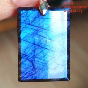 Pendentif Labradorite Bleue 6A - Argent 925 - Pendentif Pierre Naturelle - Yogazen