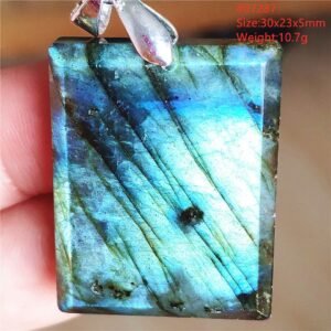 Pendentif Labradorite Bleue 6A - Argent 925 - Pendentif Pierre Naturelle - Yogazen