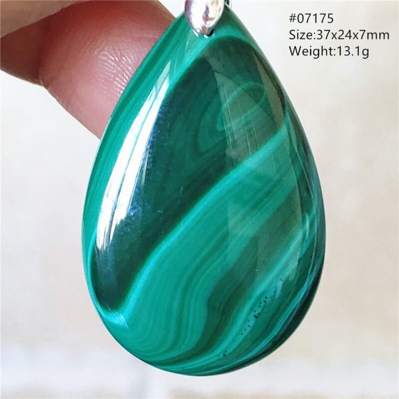 Pendentif Malachite 5A - Argent 925 - Pendentif Pierre Naturelle - Yogazen
