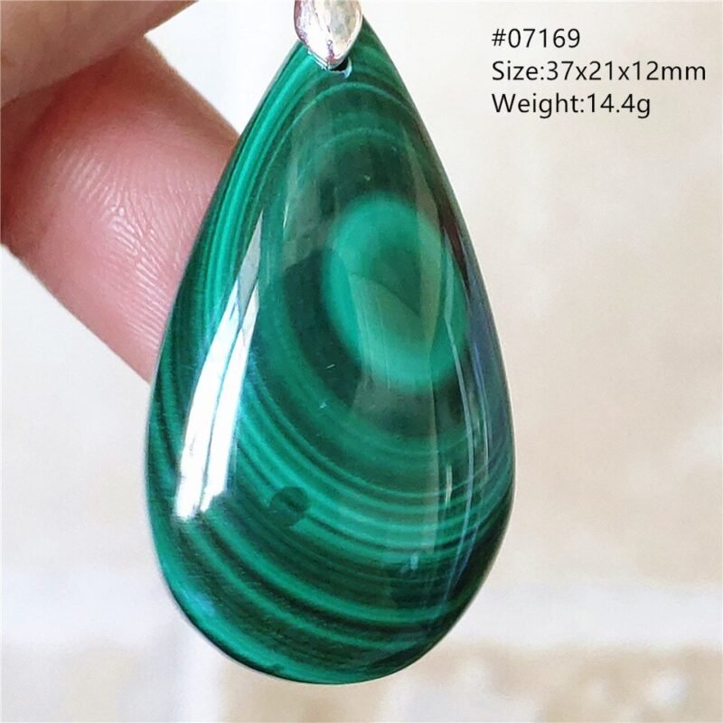 Pendentif Malachite 5A - Argent 925 - Pendentif Pierre Naturelle - Yogazen