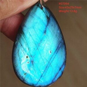 Pendentif Labradorite Bleue 6A - Argent 925 - Pendentif Pierre Naturelle - Yogazen