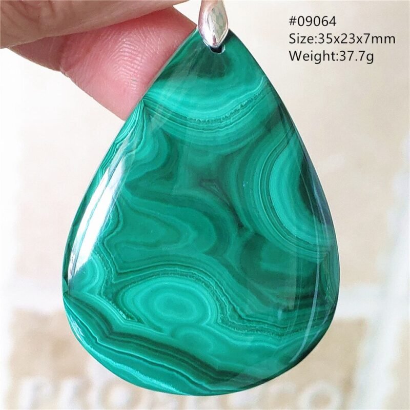Pendentif Malachite 5A - Argent 925 - Pendentif Pierre Naturelle - Yogazen