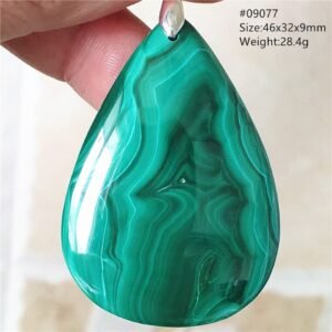 Pendentif Malachite 5A - Argent 925 - Pendentif Pierre Naturelle - Yogazen