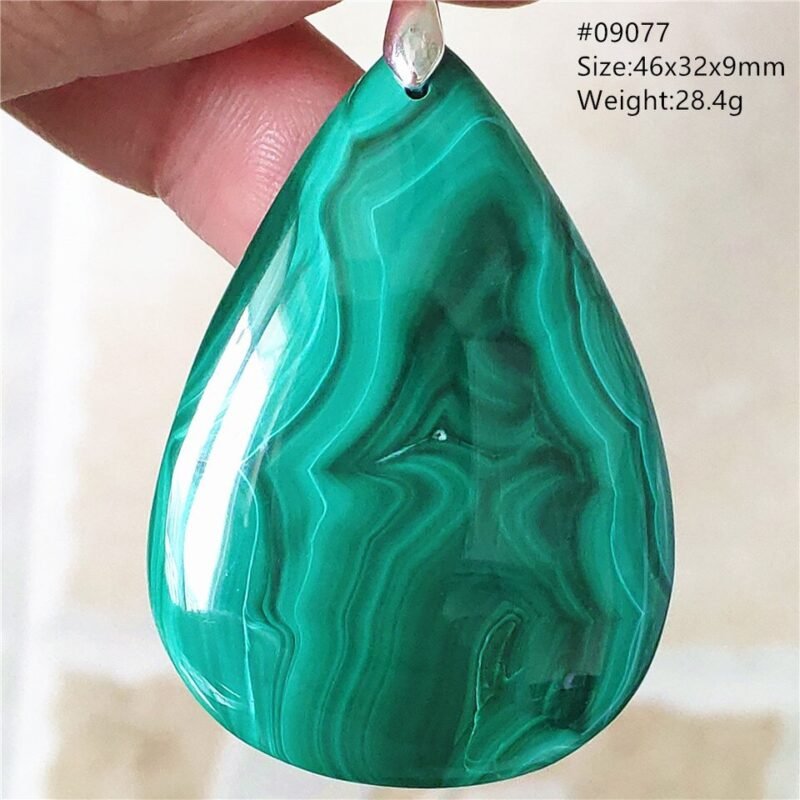 Pendentif Malachite 5A - Argent 925 - Pendentif Pierre Naturelle - Yogazen