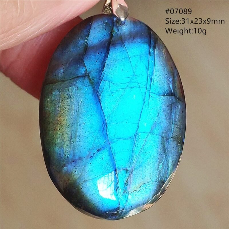 Pendentif Labradorite Bleue 6A - Argent 925 - Pendentif Pierre Naturelle - Yogazen
