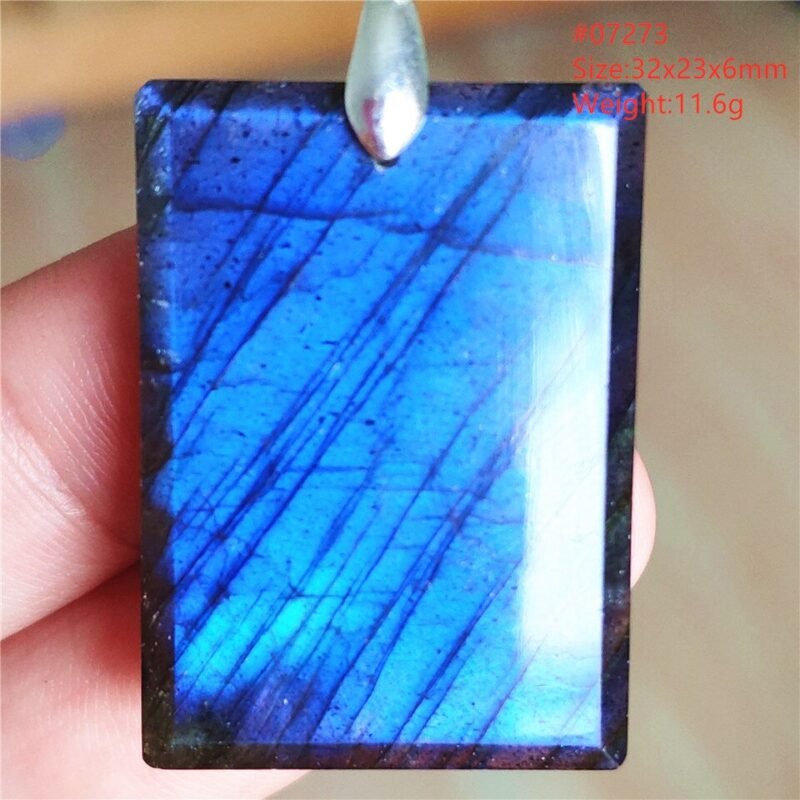 Pendentif Labradorite Bleue 6A - Argent 925 - Pendentif Pierre Naturelle - Yogazen
