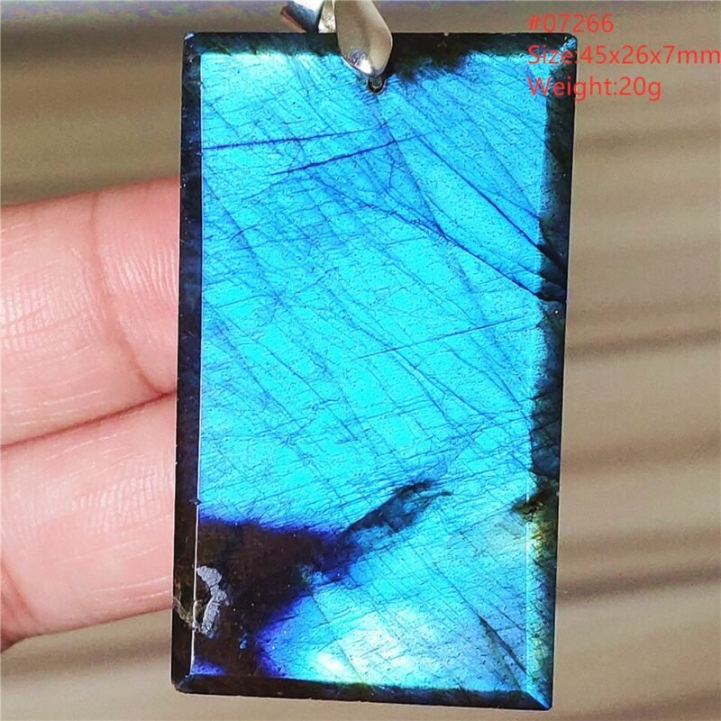 Pendentif Labradorite Bleue 6A - Argent 925 - Pendentif Pierre Naturelle - Yogazen