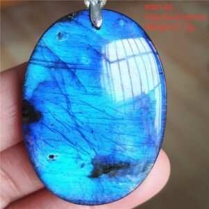 Pendentif Labradorite Bleue 6A - Argent 925 - Pendentif Pierre Naturelle - Yogazen