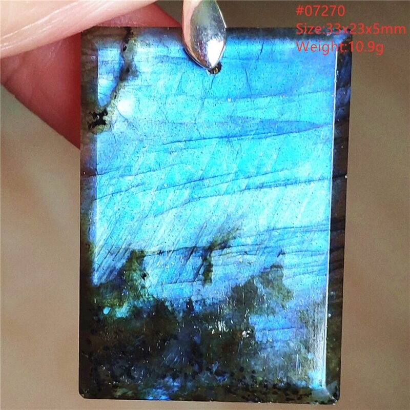 Pendentif Labradorite Bleue 6A - Argent 925 - Pendentif Pierre Naturelle - Yogazen