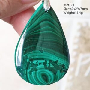 Pendentif Malachite 5A - Argent 925 - Pendentif Pierre Naturelle - Yogazen