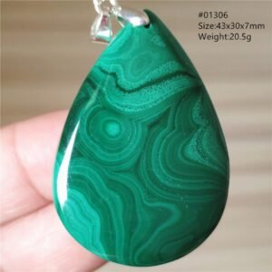 Pendentif Malachite 5A - Argent 925 - Pendentif Pierre Naturelle - Yogazen