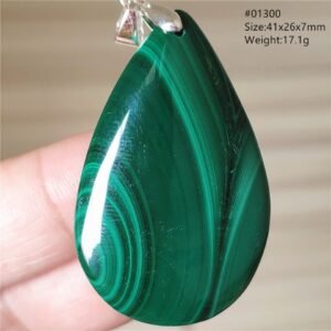 Pendentif Malachite 5A - Argent 925 - Pendentif Pierre Naturelle - Yogazen